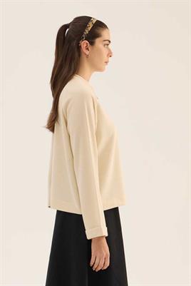 Duble Kol Triko Kazak Ekru