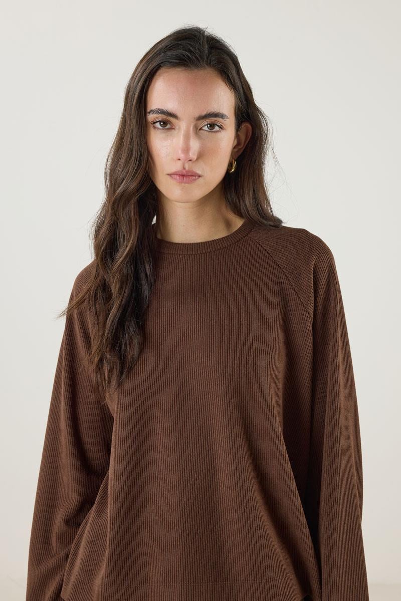 Duble Kol Triko Kazak Acı kahve