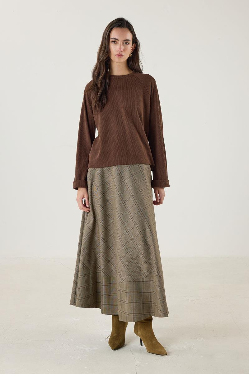 Duble Kol Triko Kazak Acı kahve