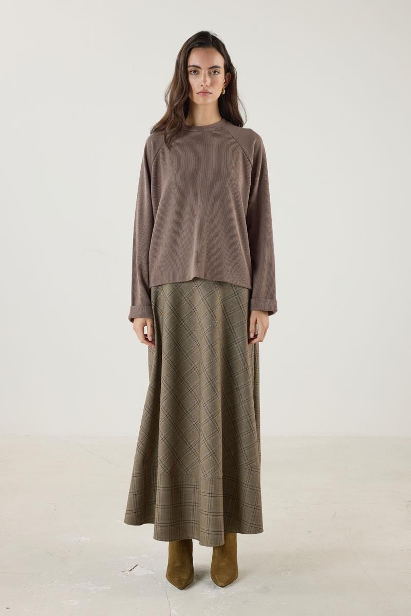 Duble Kol Triko Kazak Vizon