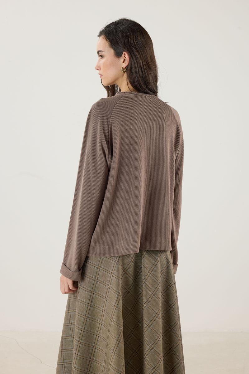 Duble Kol Triko Kazak Vizon