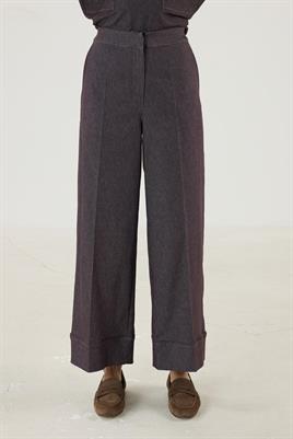 Duble Paça Kot Pantolon Kahverengi