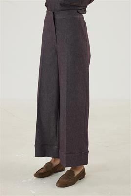 Duble Paça Kot Pantolon Kahverengi