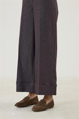 Duble Paça Kot Pantolon Kahverengi