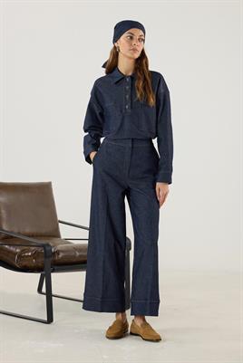 Duble Paça Kot Pantolon Lacivert