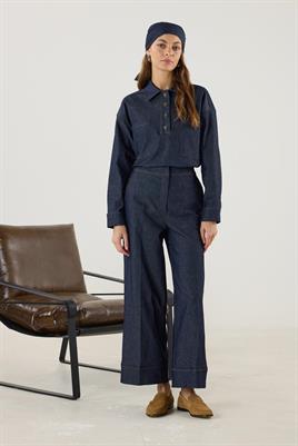 Duble Paça Kot Pantolon Lacivert