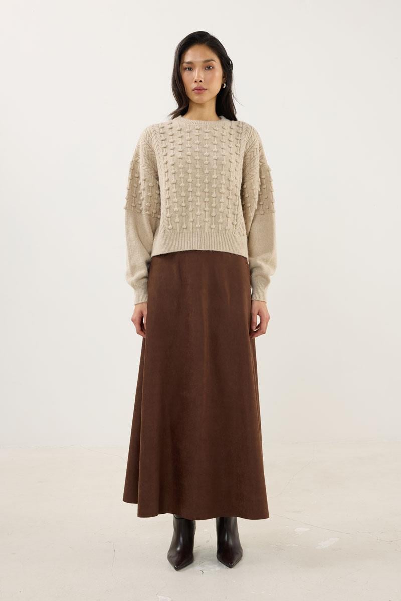 Düğüm Detaylı Kazak Krem