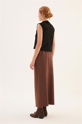 Düz Basic Etek Acı kahve