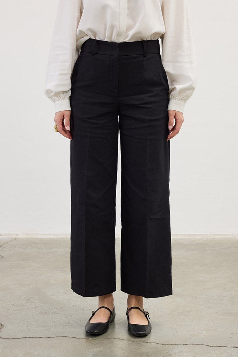 Düz Kesim Pantolon Siyah