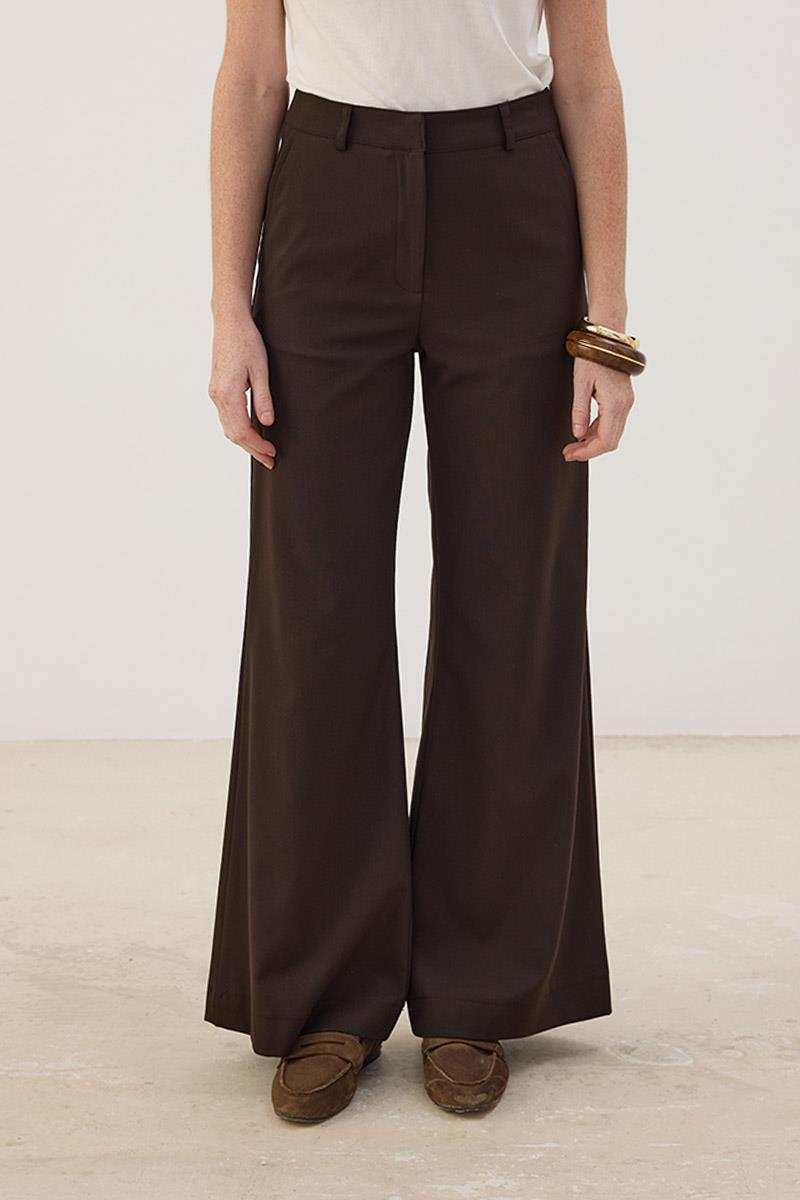 Düz Kumaş Pantolon Acı kahve