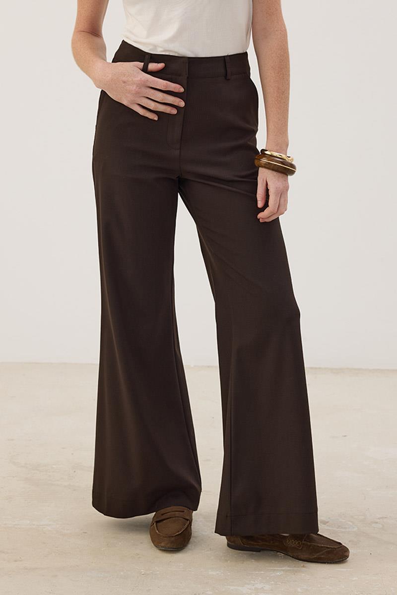 Düz Kumaş Pantolon Acı kahve
