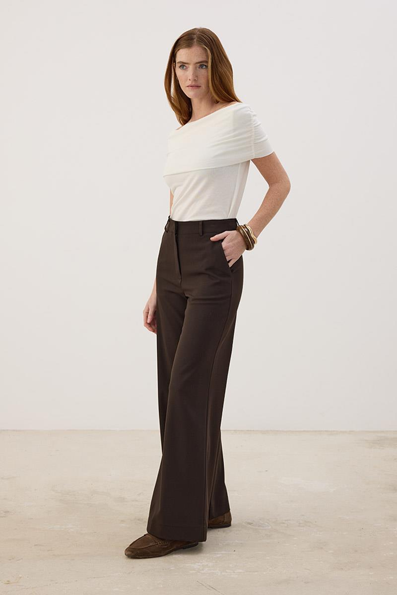 Düz Kumaş Pantolon Acı kahve