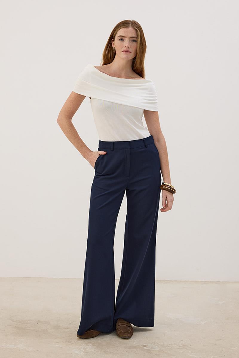 Düz Kumaş Pantolon Lacivert