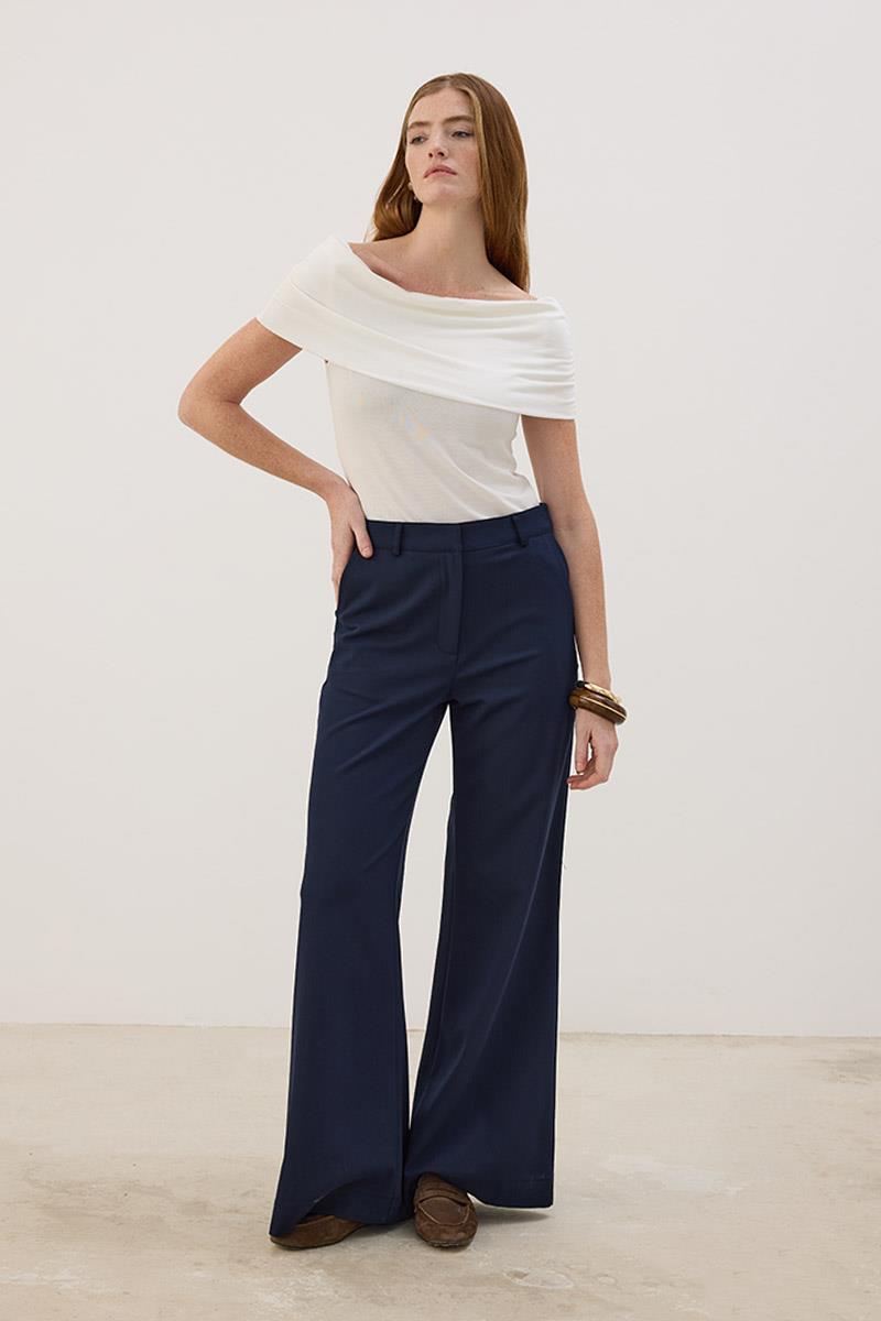 Düz Kumaş Pantolon Lacivert