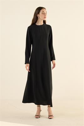 Düz Kuplu Gece Elbisesi Siyah