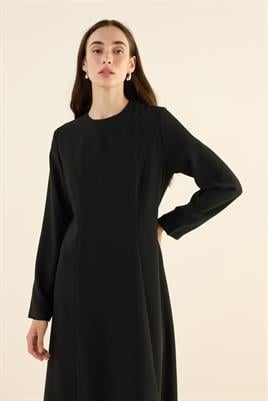 Düz Kuplu Gece Elbisesi Siyah