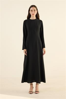 Düz Kuplu Gece Elbisesi Siyah