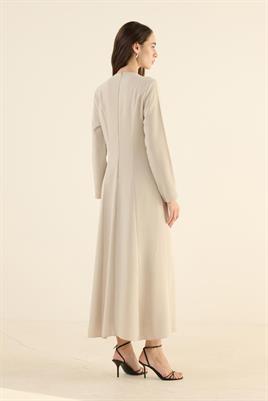Düz Kuplu Gece Elbisesi Taş