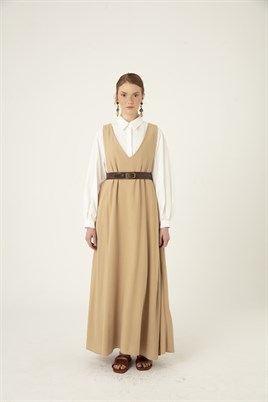 Eskitme Tokalı Deri Kemer Acı kahve