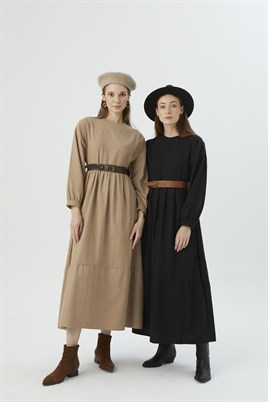 Eskitme Tokalı Deri Kemer Taba