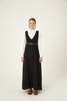 Eskitme Tokalı Deri Kemer Siyah