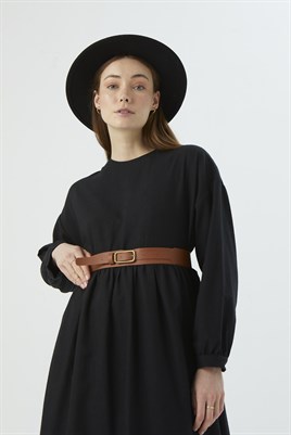 Eskitme Tokalı Deri Kemer Taba