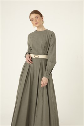 Eskitme Tokalı Deri Kemer Kemik