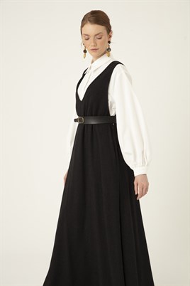 Eskitme Tokalı Deri Kemer Siyah