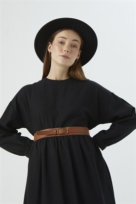 Eskitme Tokalı Deri Kemer Taba