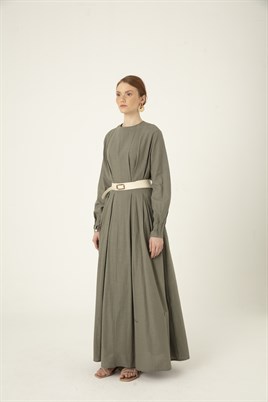 Eskitme Tokalı Deri Kemer Kemik