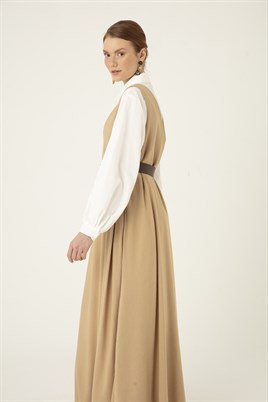 Eskitme Tokalı Deri Kemer Acı kahve