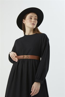 Eskitme Tokalı Deri Kemer Taba