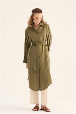 Eteği Kavisli Tunik Haki