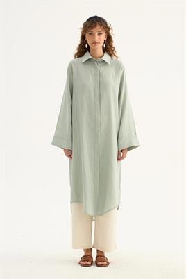 Eteği Kavisli Tunik Su Yeşili