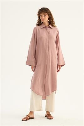 Eteği Kavisli Tunik Pudra