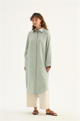 Eteği Kavisli Tunik Su Yeşili