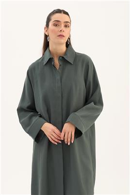 Eteği Kavisli Tunik Koyu yeşil