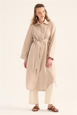 Eteği Kavisli Tunik Taş