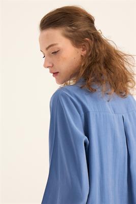 Eteği Kavisli Tunik İndigo