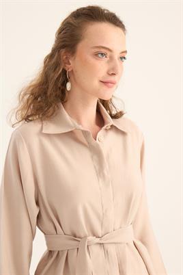 Eteği Kavisli Tunik Taş