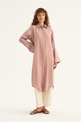 Eteği Kavisli Tunik Pudra