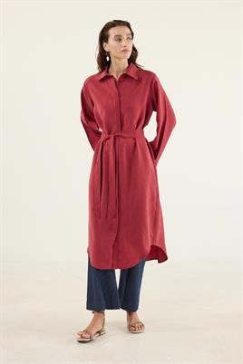 Eteği Kavisli Tunik Bordo