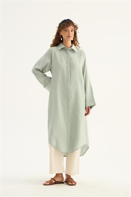 Eteği Kavisli Tunik Su Yeşili