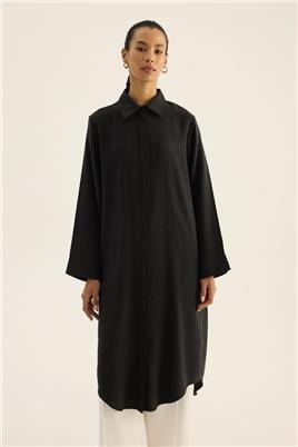 Eteği Kavisli Tunik Siyah