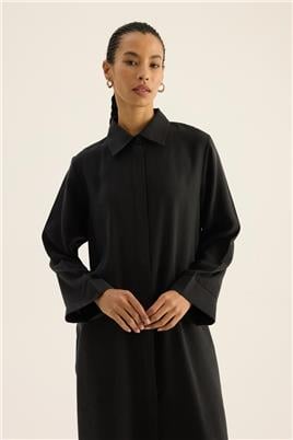 Eteği Kavisli Tunik Siyah