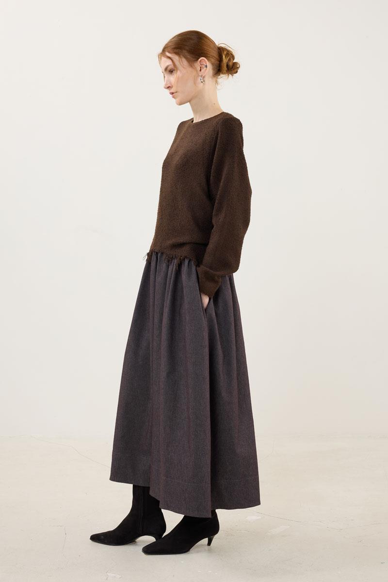 Eteği Kot Elbise Acı kahve