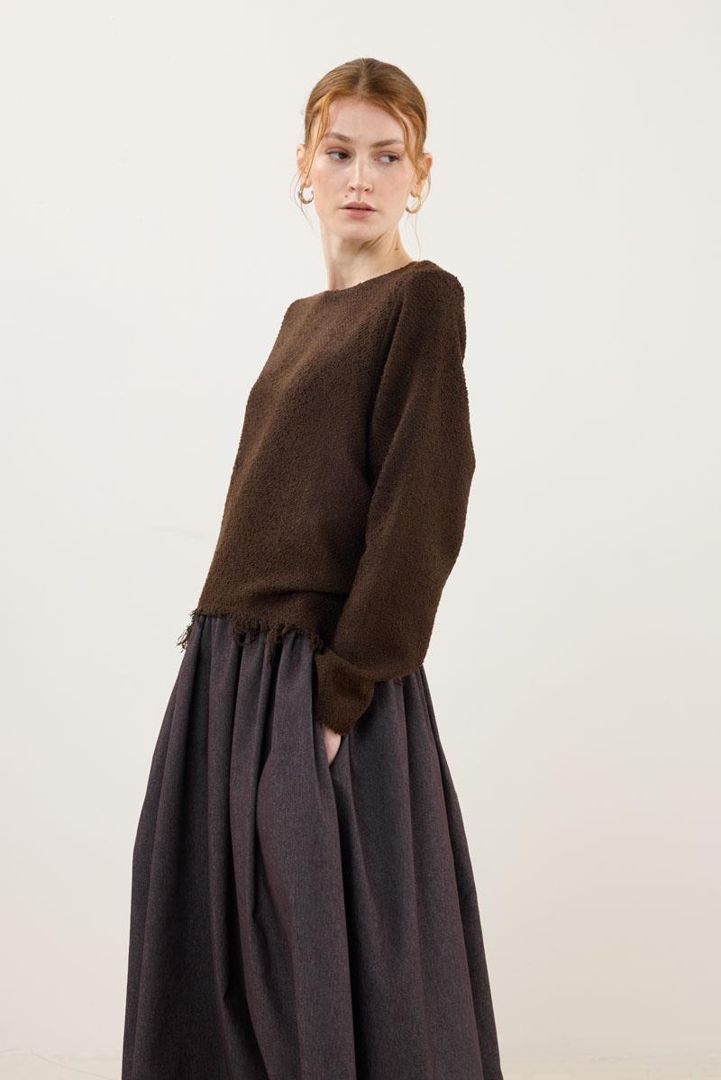 Eteği Kot Elbise Acı kahve