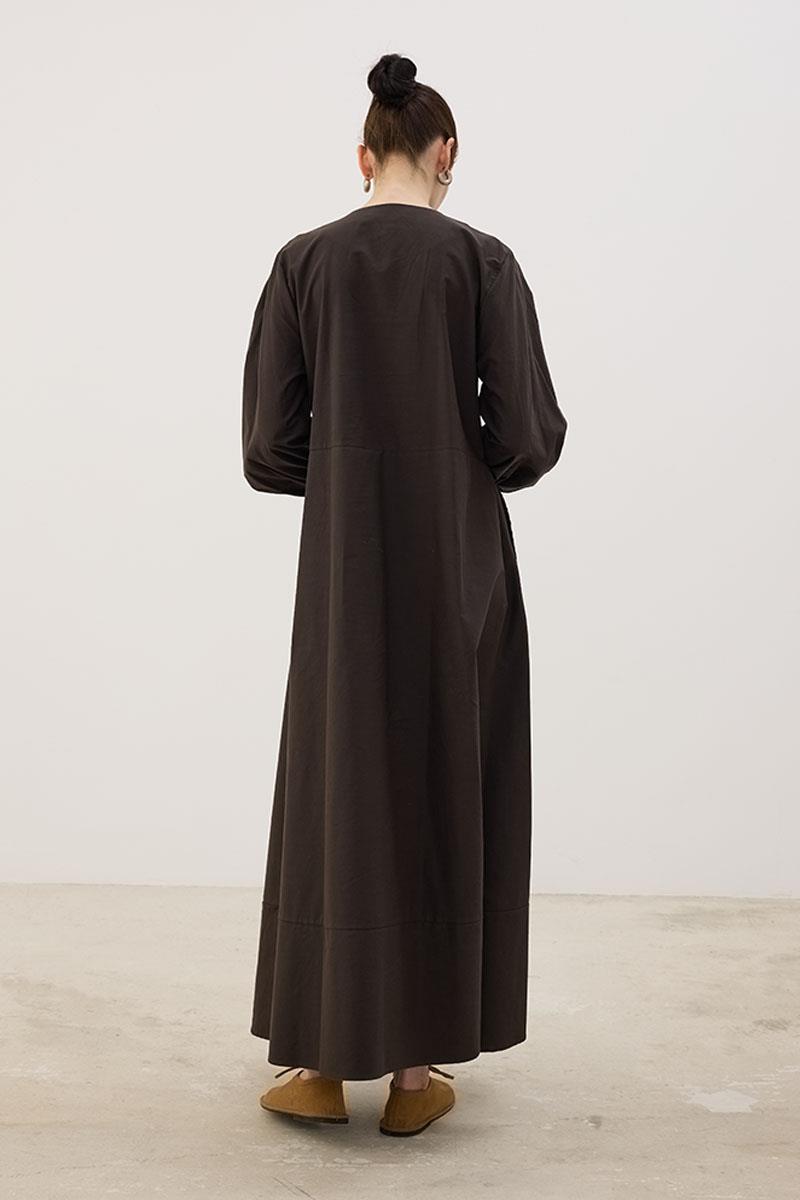 Eteği Parçalı Elbise Acı kahve