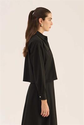 Etek Üstü Gömlek Siyah