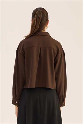 Etek Üstü Gömlek Acı kahve